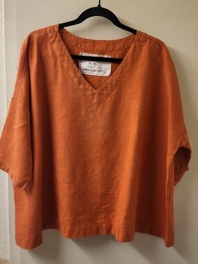 notPERFECTLINEN Old London V-Neck Top, Maxi Length